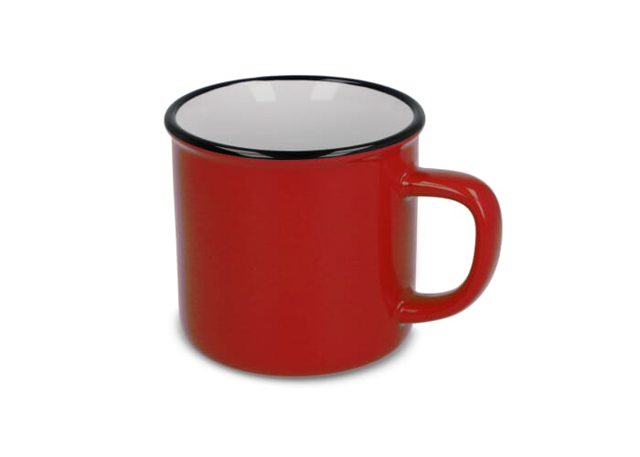 Tasse publicitaire en céramique style émail 280ml Rouge