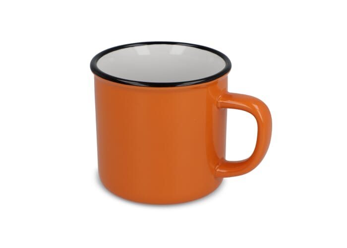 Tasse publicitaire en céramique style émail 280ml Orange