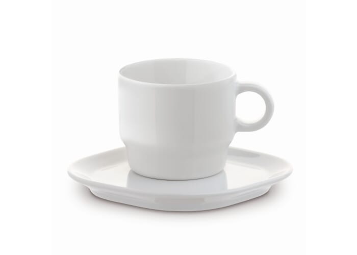 Tasse et soucoupe publicitaire 180 ml - Satellite Blanc