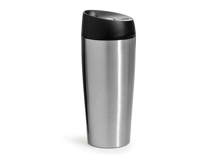 Grand mug de transport personnalisé 400ml Sagaform Argent