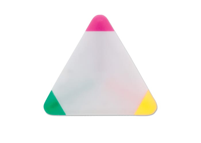 Surligneur publicitaire triangle avec logo Blanc