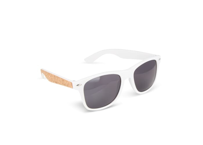 Lunettes de soleil personnalisées avec liège UV400 Justin Blanc