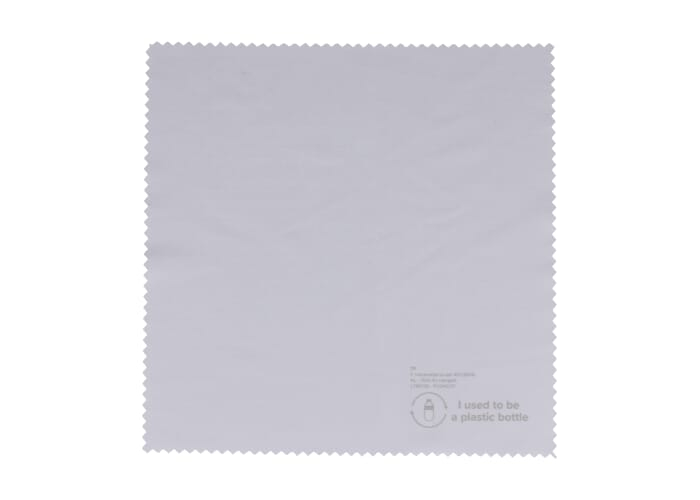 Chiffon microfibre R-PET 170 g personnalisable 15×15 cm Blanc