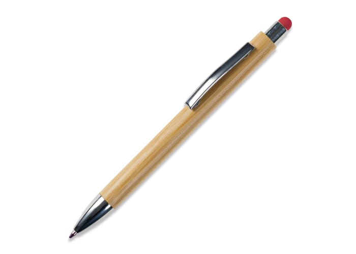 &nbsp;Stylo-stylet personnalisable en bambou New York Rouge