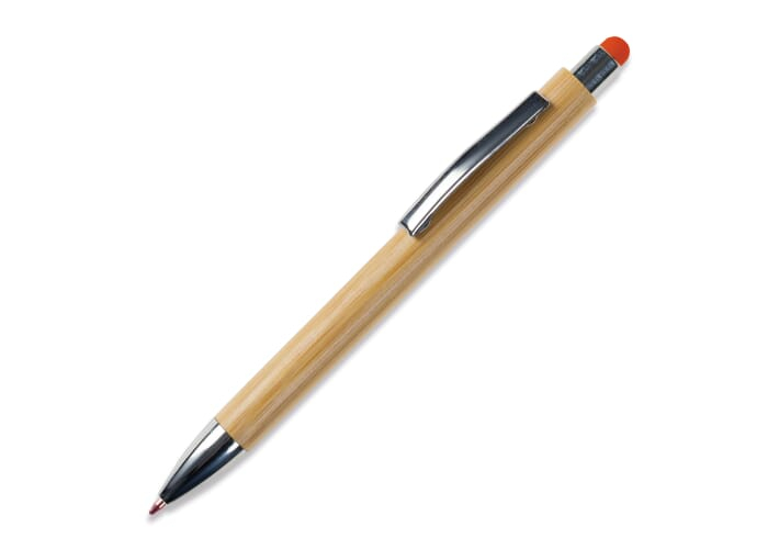 &nbsp;Stylo-stylet personnalisable en bambou New York Orange