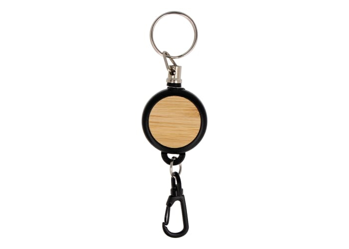 Porte badge publicitaire en ABS recyclé et bambou Noir