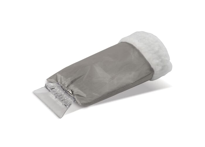 Raclette publicitaire pour pare-brise avec gant Gris