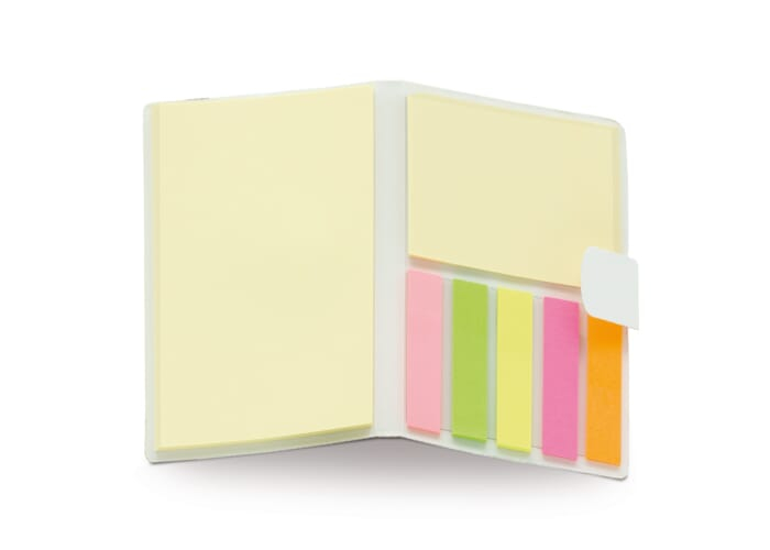 Carnet publicitaire Eco avec marque pages Blanc
