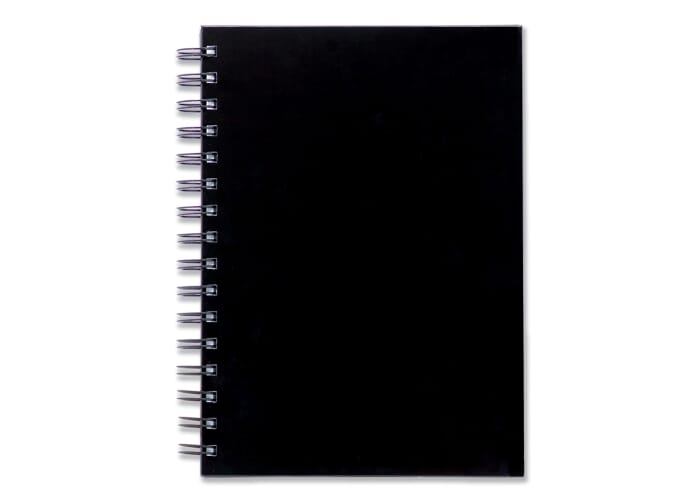 Carnet à spirales publicitaire format A5 Noir