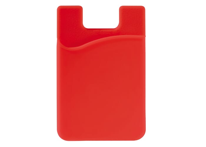 Porte-cartes smartphone publicitaire en silicone Rouge