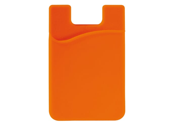 Porte-cartes smartphone publicitaire en silicone Orange