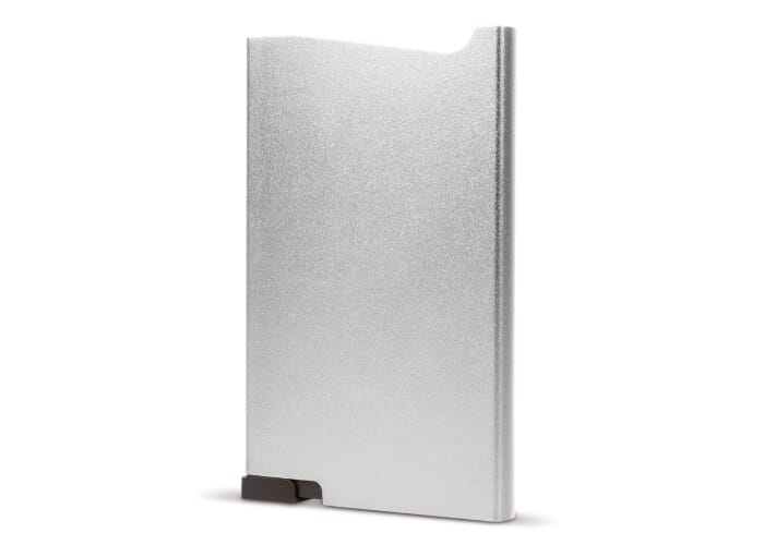 Porte-cartes anti RFID publicitaire en aluminium Argent