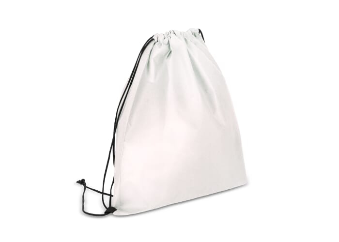 Sac à cordons publicitaire intissé rPET 75g Blanc