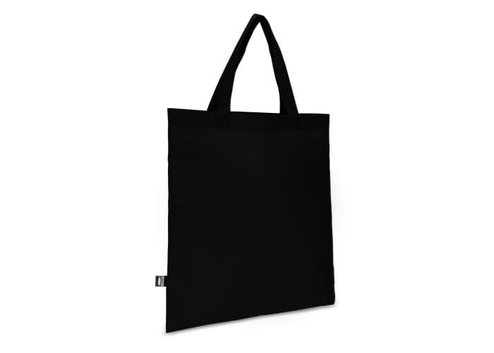 Tote-bag personnalisé avec poignées courtes rPET non tissé 75g Noir