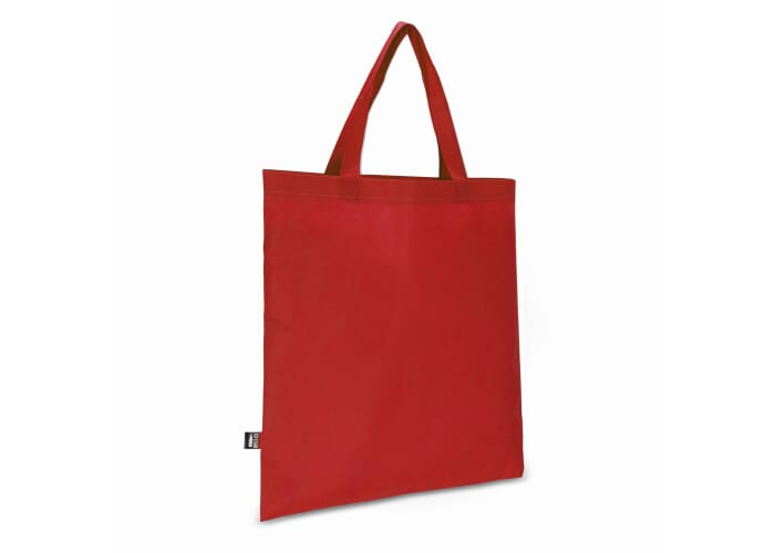 Tote-bag personnalisé avec poignées courtes rPET non tissé 75g Rouge