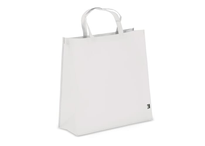 Tote-bag à soufflet personnalisé rPET non tissé 75g Blanc