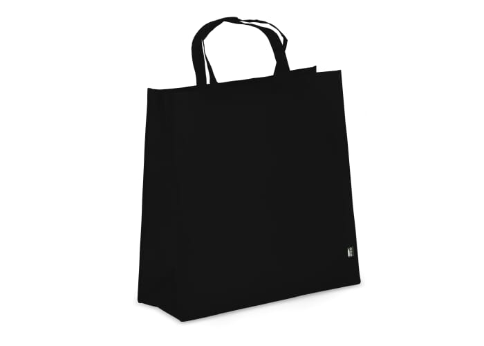 Tote-bag à soufflet personnalisé rPET non tissé 75g Noir