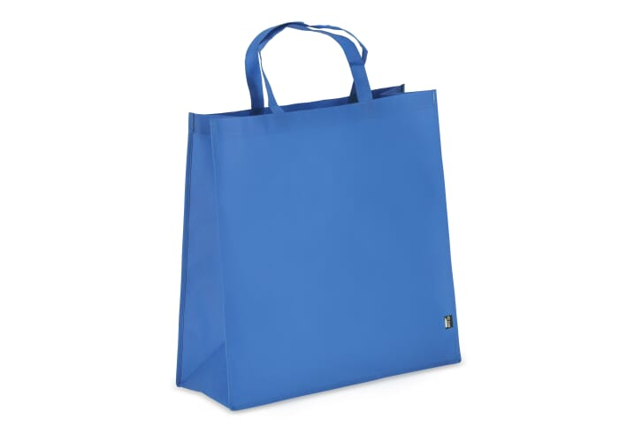 Tote-bag à soufflet personnalisé rPET non tissé 75g Bleu