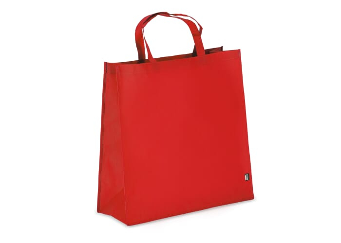 Tote-bag à soufflet personnalisé rPET non tissé 75g Rouge