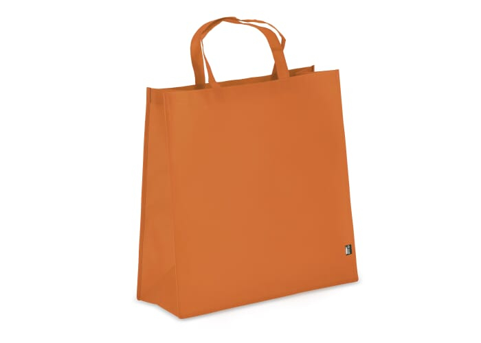 Tote-bag à soufflet personnalisé rPET non tissé 75g Orange