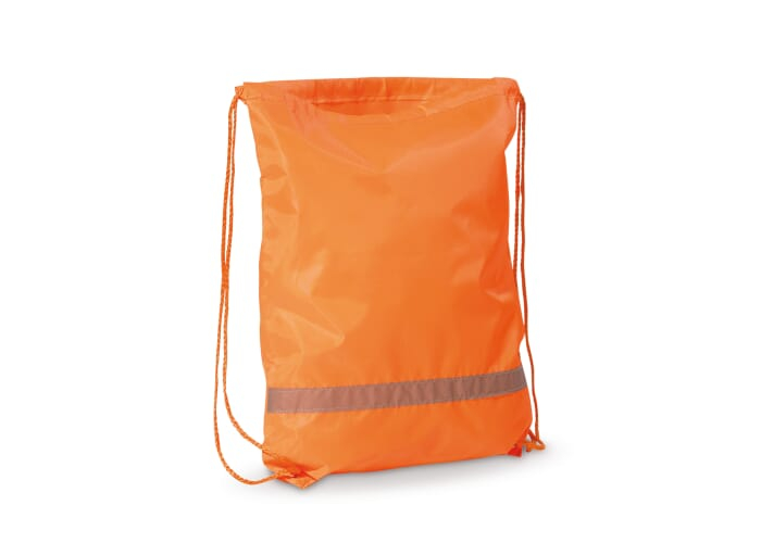 Sac à cordon réfléchissant à personnaliser Orange