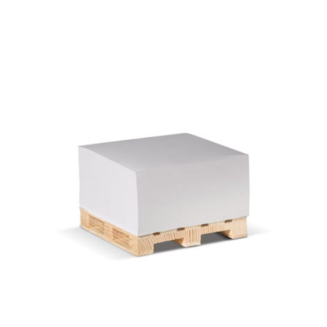 Bloc cube personnalisé avec palette en bois 10 x 10 x 5 cm