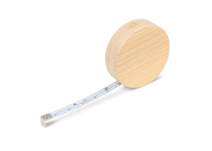 Mètre ruban personnalisable en bambou 1M Nature