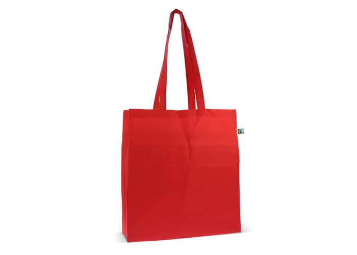 Sac shopping promotionnel coton Fairtrade 140g Rouge