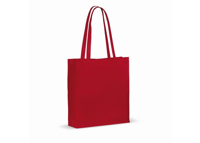Tote bag publicitaire coton recyclé avec soufflet 140g Rouge