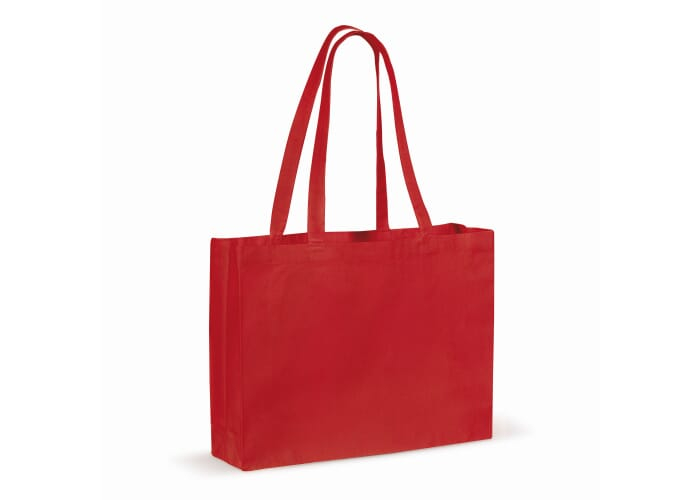 Tote bag promotionnel coton recyclé avec soufflet 140g Rouge