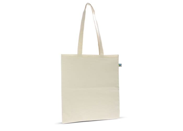 Sac shopping publicitaire en coton Fairtrade 140g Ecru