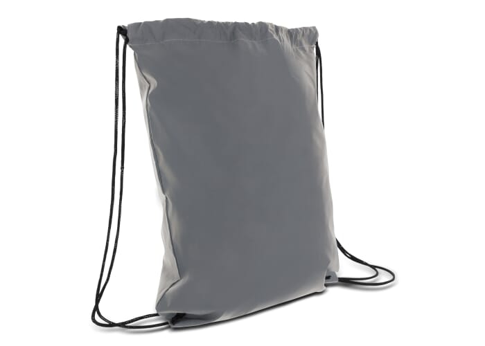 Sac à cordon promotionnel réfléchissant Gris