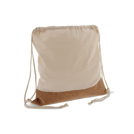 Sac à dos cordelettes publicitaire en coton et liège