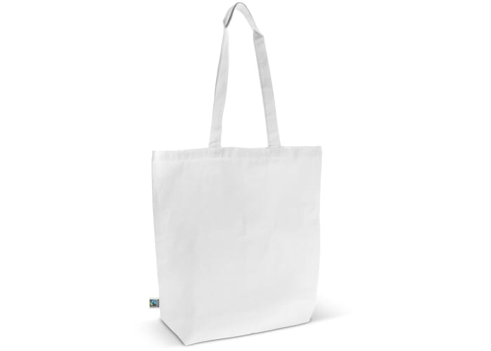 Sac cabas en coton Fairtrade 270g à personnaliser Blanc