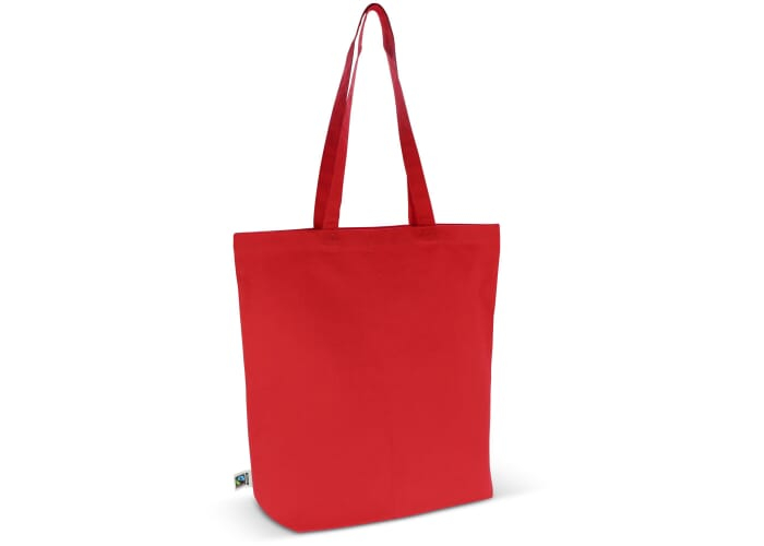 Sac cabas en coton Fairtrade 270g à personnaliser Rouge