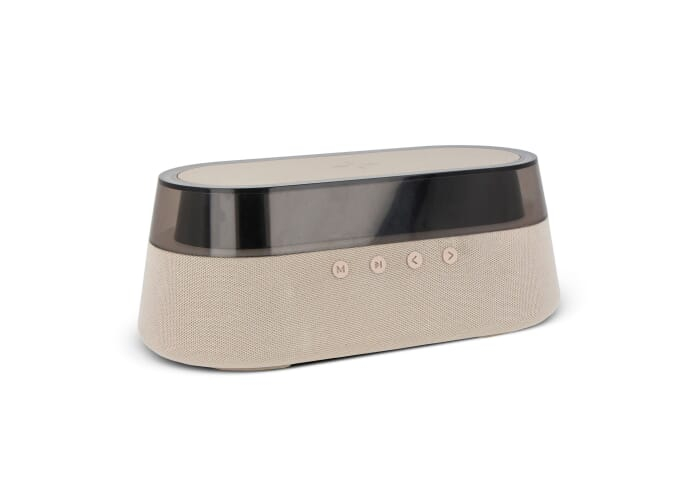 Haut-parleur publicitaire 5 en 1 et chargeur sans fil Ecru