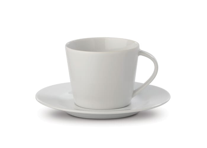Tasse et sous-tasse publicitaire 180 ml - Milano Blanc
