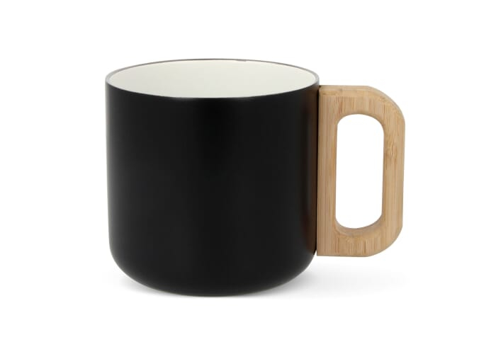Mug thermo personnalisé inox et céramique 330ml Thames Noir