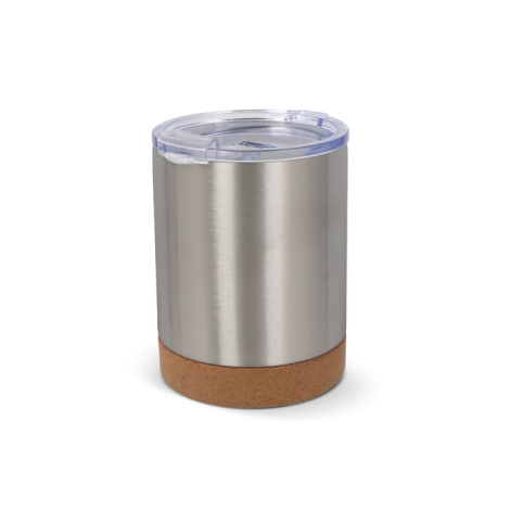 Mug personnalisé avec couvercle et base en liège 350ml Lena