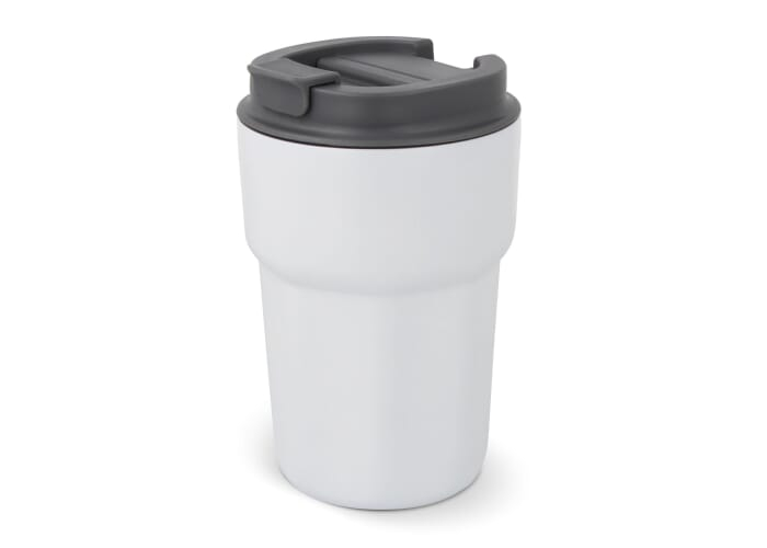 Mug thermo publicitaire avec couvercle 350ml Zambezi Blanc