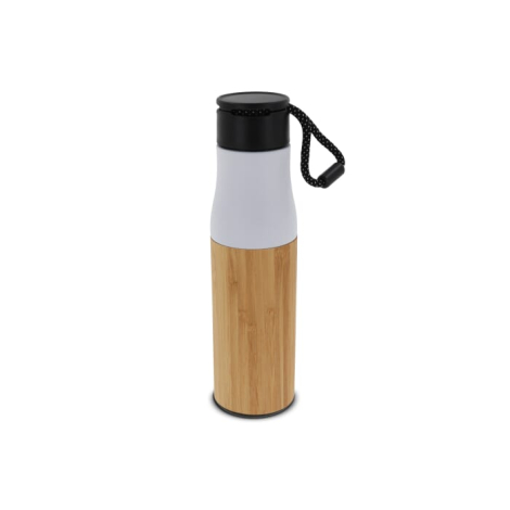Bouteille isotherme personnalisée avec dragonne bambou 500ml