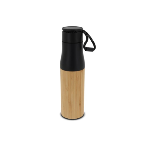 Bouteille isotherme personnalisée avec dragonne bambou 500ml