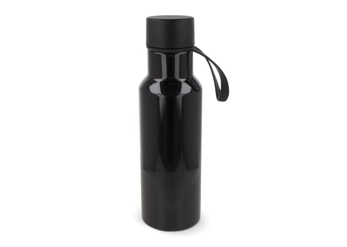 Bouteille d'eau personnalisée rPET 600ml Nouvel Noir