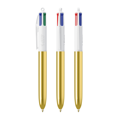 Stylo 4 couleurs publicitaire BIC® Shine avec Lanyard