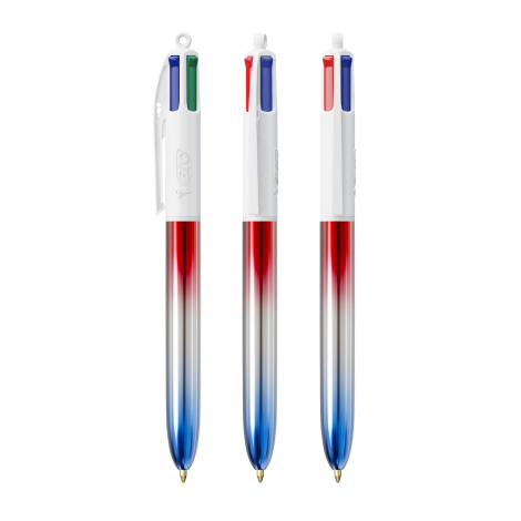 Stylo 4 couleurs publicitaire avec lanyard BIC® Flags Collection