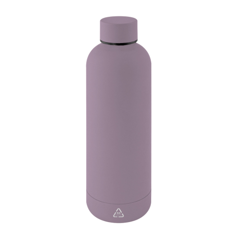 Bouteille publicitaire 500ml inox recyclé RUBBER