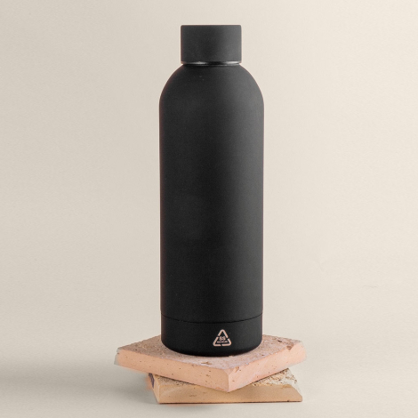 Bouteille publicitaire 500ml inox recyclé RUBBER