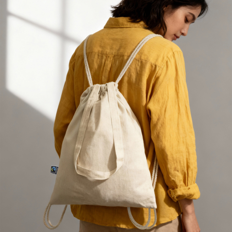 Sac 2 en 1 publicitaire coton Fair Trade 140 g - STONE