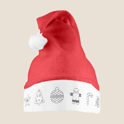 Bonnet de Noël personnalisable à colorier 