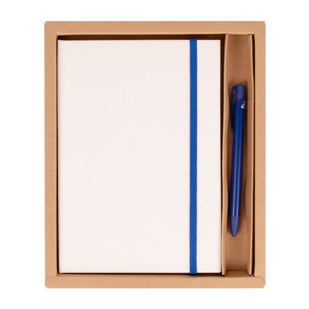 Set personnalisable carnet et stylo URDINA Bleu